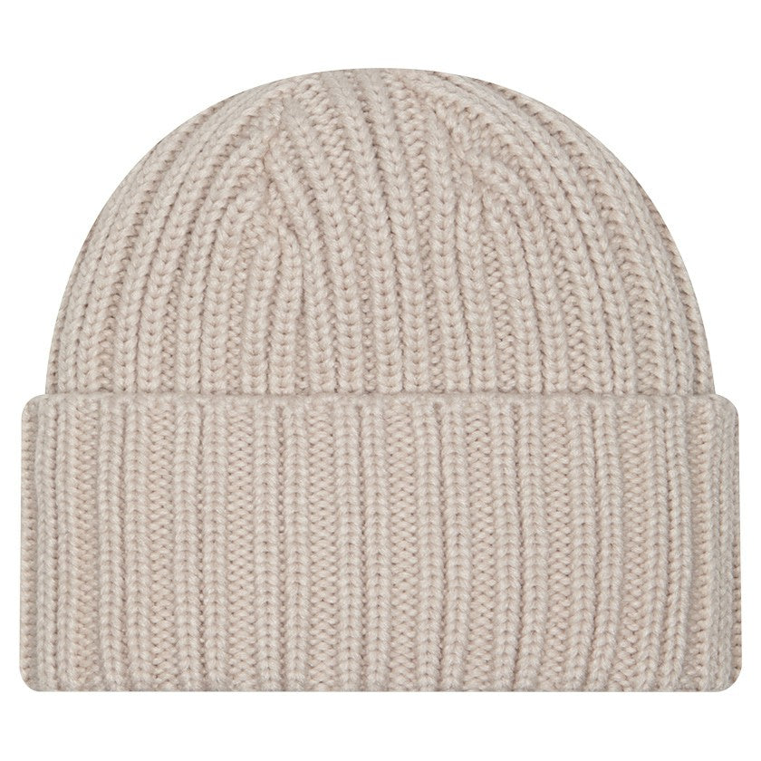 New York Jets New Era Logo Applique Cuffed Knit Hat - Light Beige - NFL