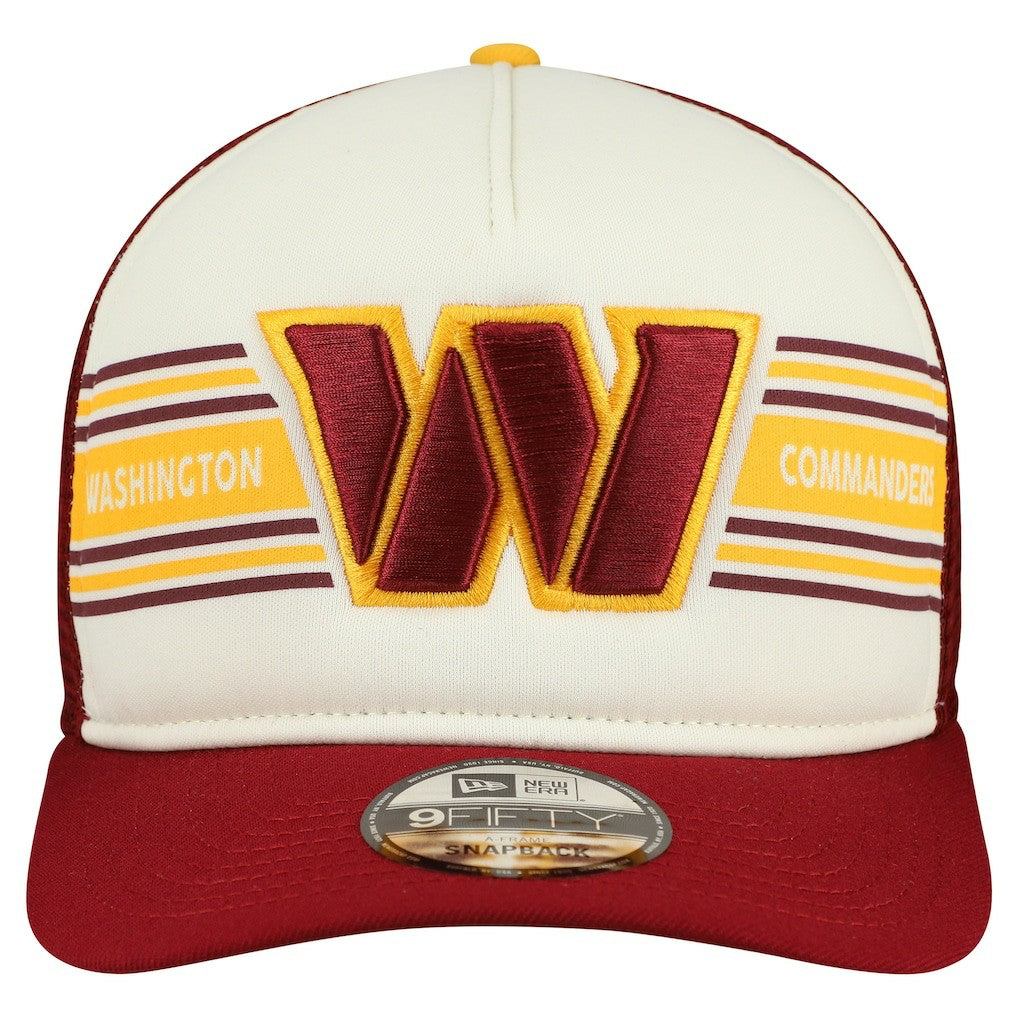 Washington Commanders New Era Banner A-Frame 9FIFTY Snapback Hat - Cream/Burgundy - NFL