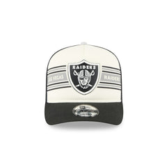 Las Vegas Raiders New Era Banner A-Frame 9FIFTY Trucker Snapback Hat - Cream/Black - NFL