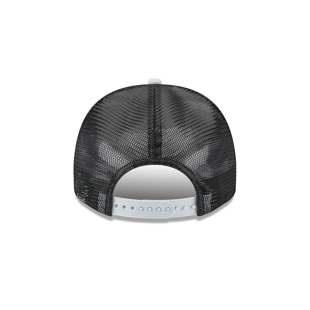 Las Vegas Raiders New Era Banner A-Frame 9FIFTY Trucker Snapback Hat - Cream/Black - NFL