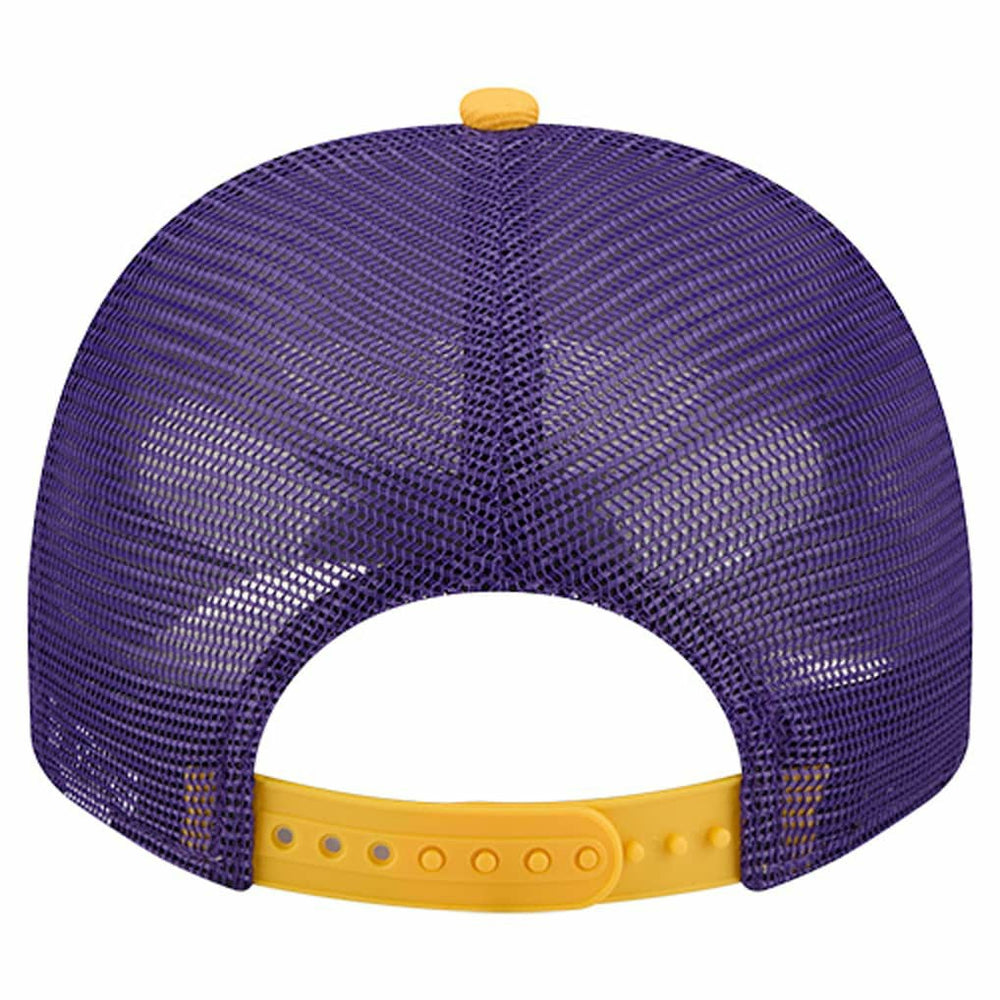 Minnesota Vikings New Era Banner A-Frame 9FIFTY Trucker Snapback Hat - Cream/Purple - NFL