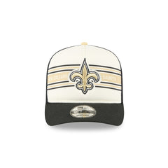New Orleans Saints New Era Banner A-Frame 9FIFTY Trucker Snapback Hat - Cream/Black - NFL