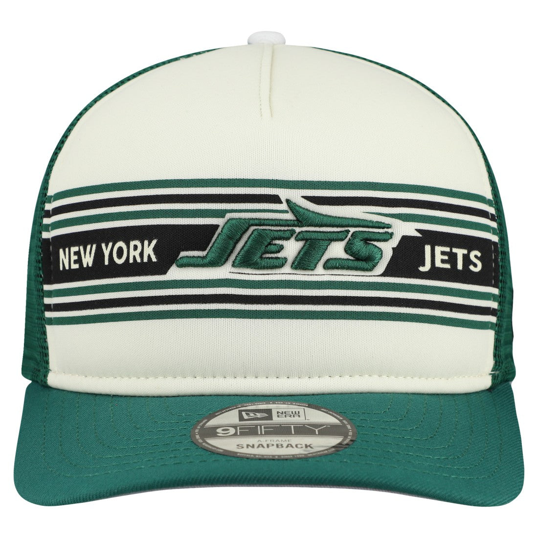New York Jets New Era Banner A-Frame 9FIFTY Snapback Hat - Cream/Green - NFL