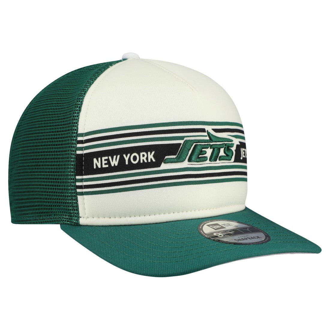 New York Jets New Era Banner A-Frame 9FIFTY Snapback Hat - Cream/Green - NFL