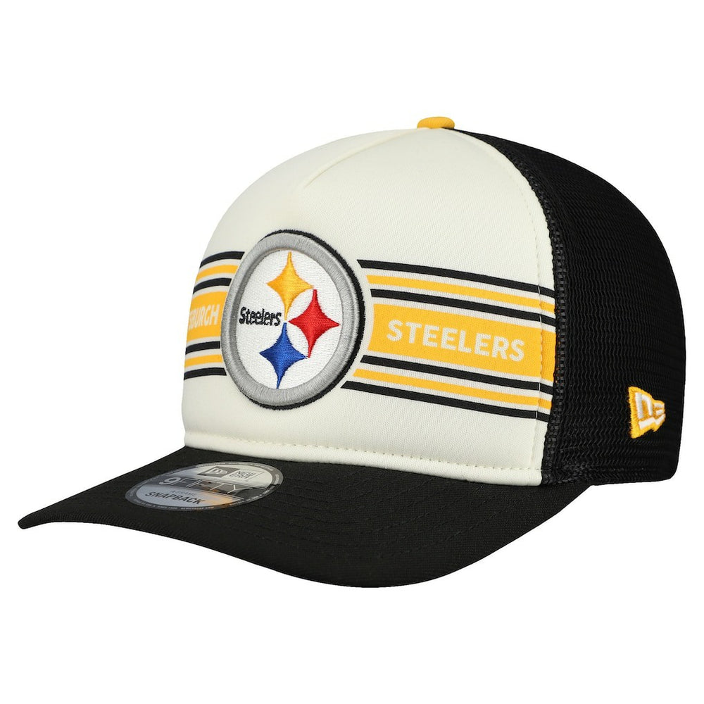 Pittsburgh Steelers New Era Banner A-Frame 9FIFTY Snapback Hat - Cream/Black - NFL