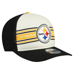 Pittsburgh Steelers New Era Banner A-Frame 9FIFTY Snapback Hat - Cream/Black - NFL
