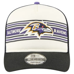 Baltimore Ravens New Era Banner A-Frame 9FIFTY Trucker Snapback Hat - Cream/Black - NFL