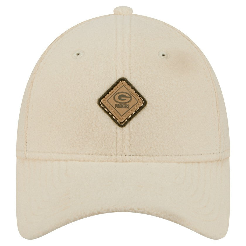Green Bay Packers New Era Women's Comfy 9FORTY Adjustable Hat - Cream - NFL