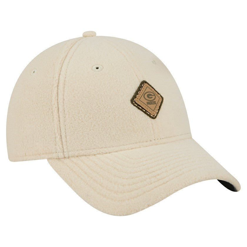 Green Bay Packers New Era Women's Comfy 9FORTY Adjustable Hat - Cream - NFL