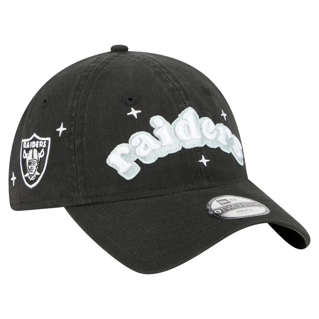 Las Vegas Raiders New Era Girls Youth Cheer 9TWENTY Adjustable Hat - Black - NFL