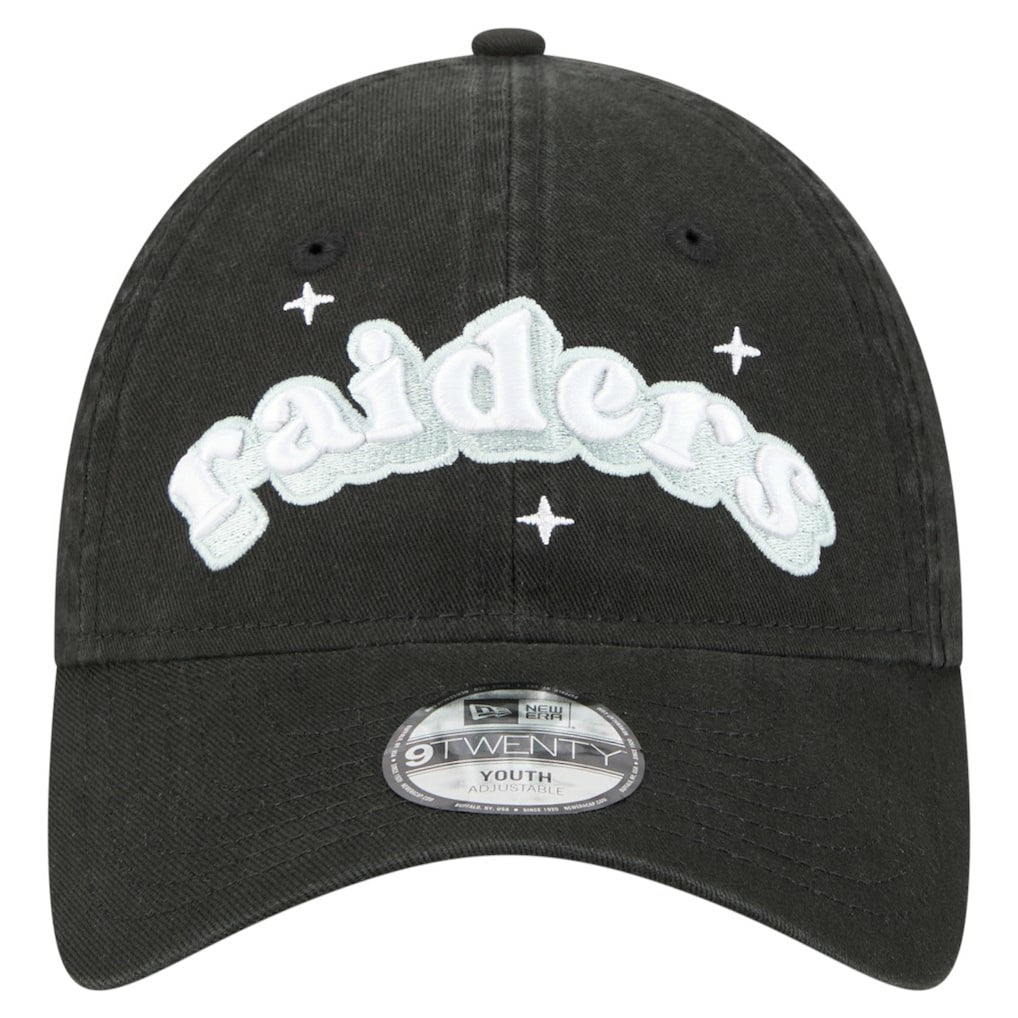 Las Vegas Raiders New Era Girls Youth Cheer 9TWENTY Adjustable Hat - Black - NFL