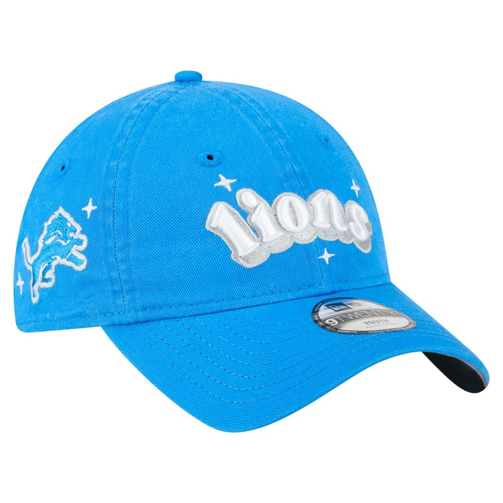 Detroit Lions New Era Girls Youth Cheer 9TWENTY Adjustable Hat - Blue - NFL