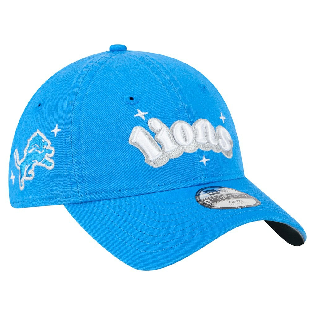 Detroit Lions New Era Girls Youth Cheer 9TWENTY Adjustable Hat - Blue - NFL
