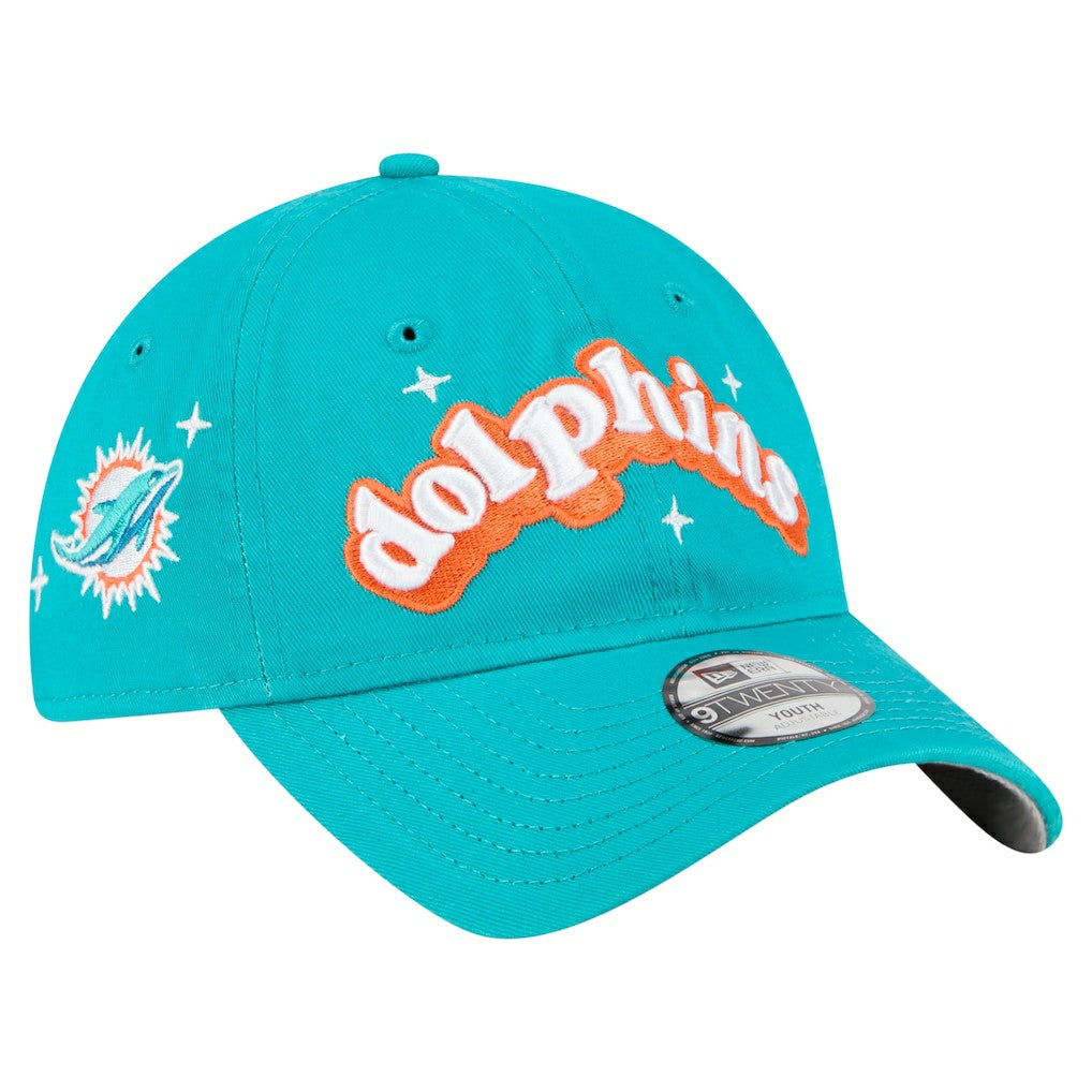 Miami Dolphins New Era Girls Youth Cheer 9TWENTY Adjustable Hat - Aqua - NFL