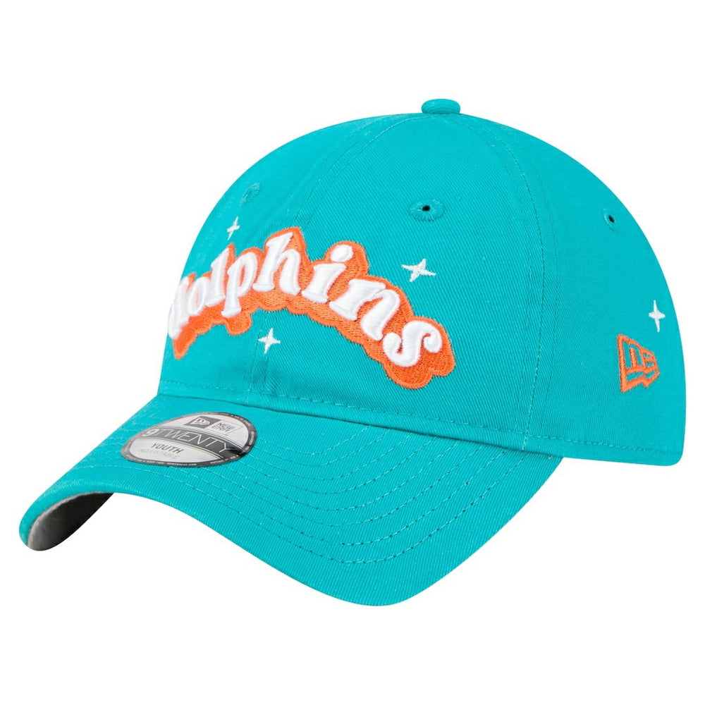 Miami Dolphins New Era Girls Youth Cheer 9TWENTY Adjustable Hat - Aqua - NFL