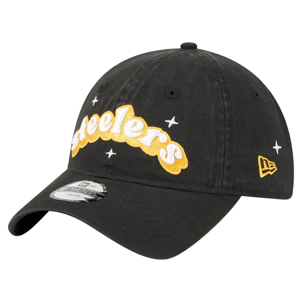 Pittsburgh Steelers New Era Girls Youth Cheer 9TWENTY Adjustable Hat - Black - NFL