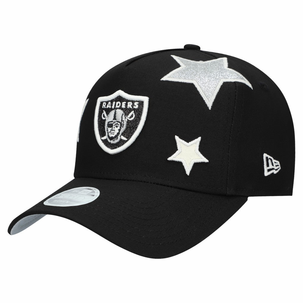 Las Vegas Raiders New Era Women's Stardom A-Frame 9FORTY Adjustable Hat - Black - NFL