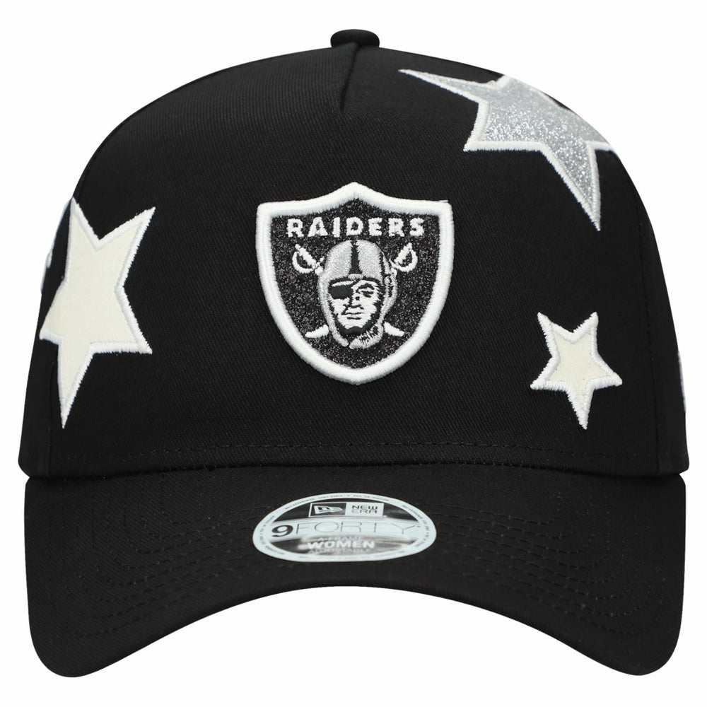 Las Vegas Raiders New Era Women's Stardom A-Frame 9FORTY Adjustable Hat - Black - NFL