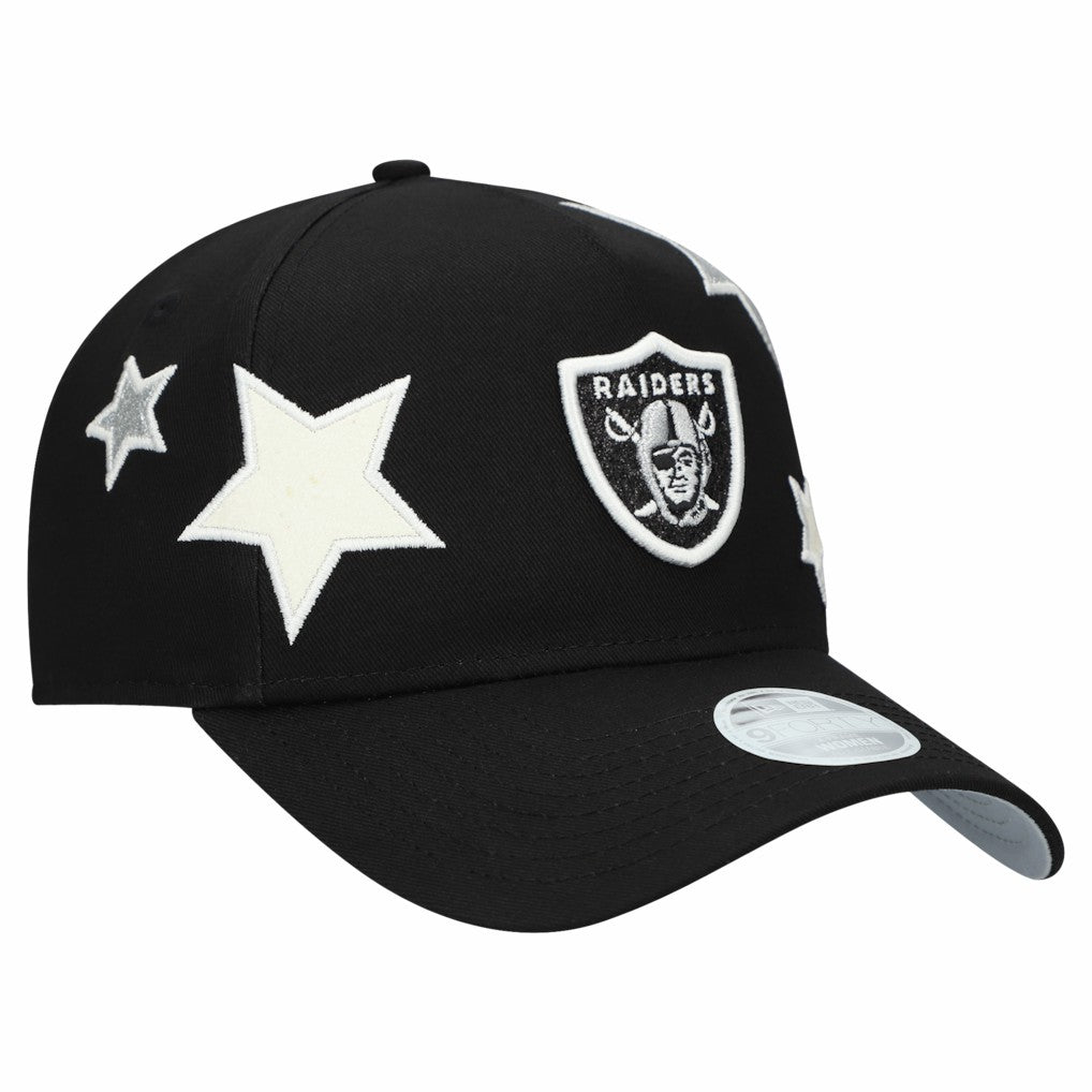 Las Vegas Raiders New Era Women's Stardom A-Frame 9FORTY Adjustable Hat - Black - NFL