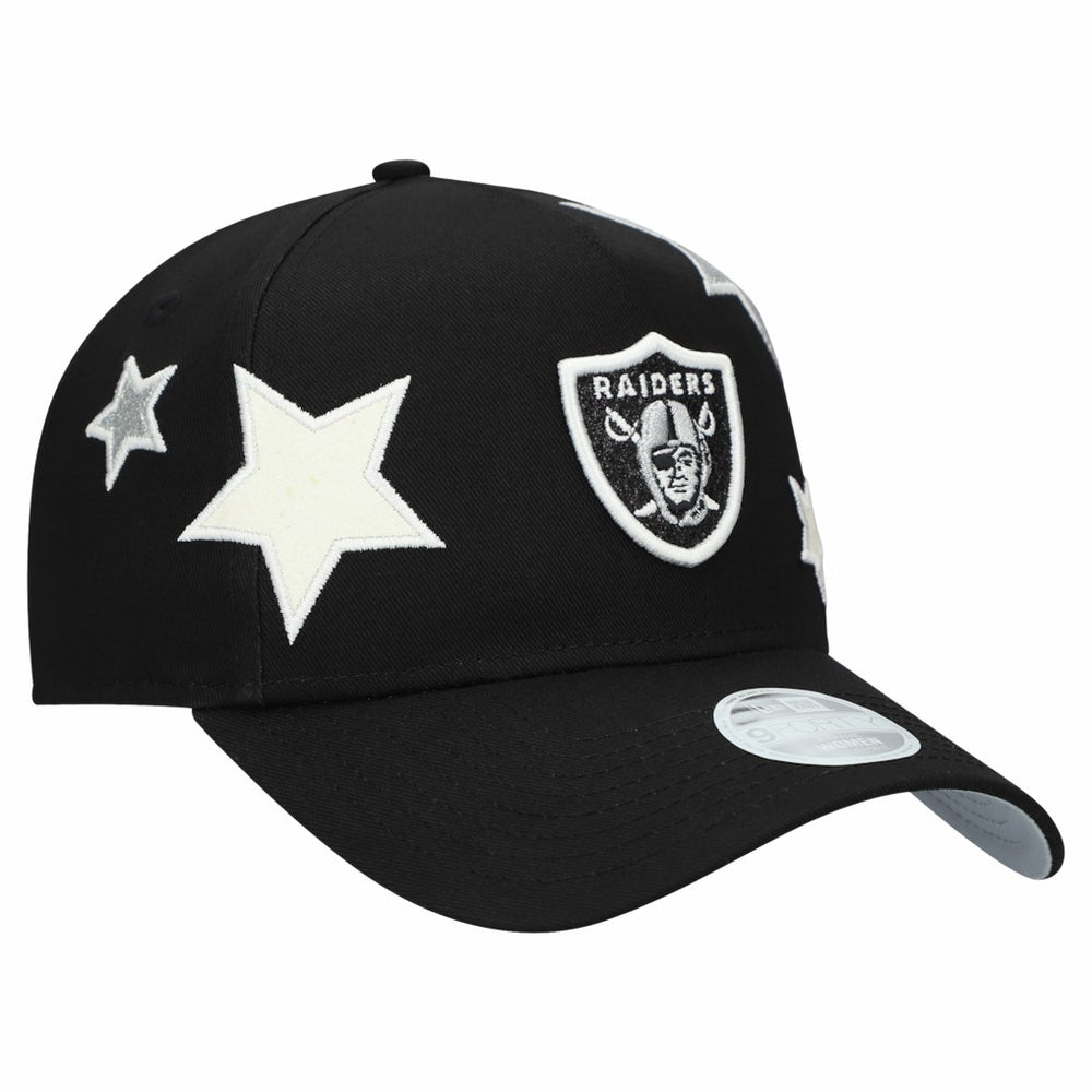 Las Vegas Raiders New Era Women's Stardom A-Frame 9FORTY Adjustable Hat - Black - NFL