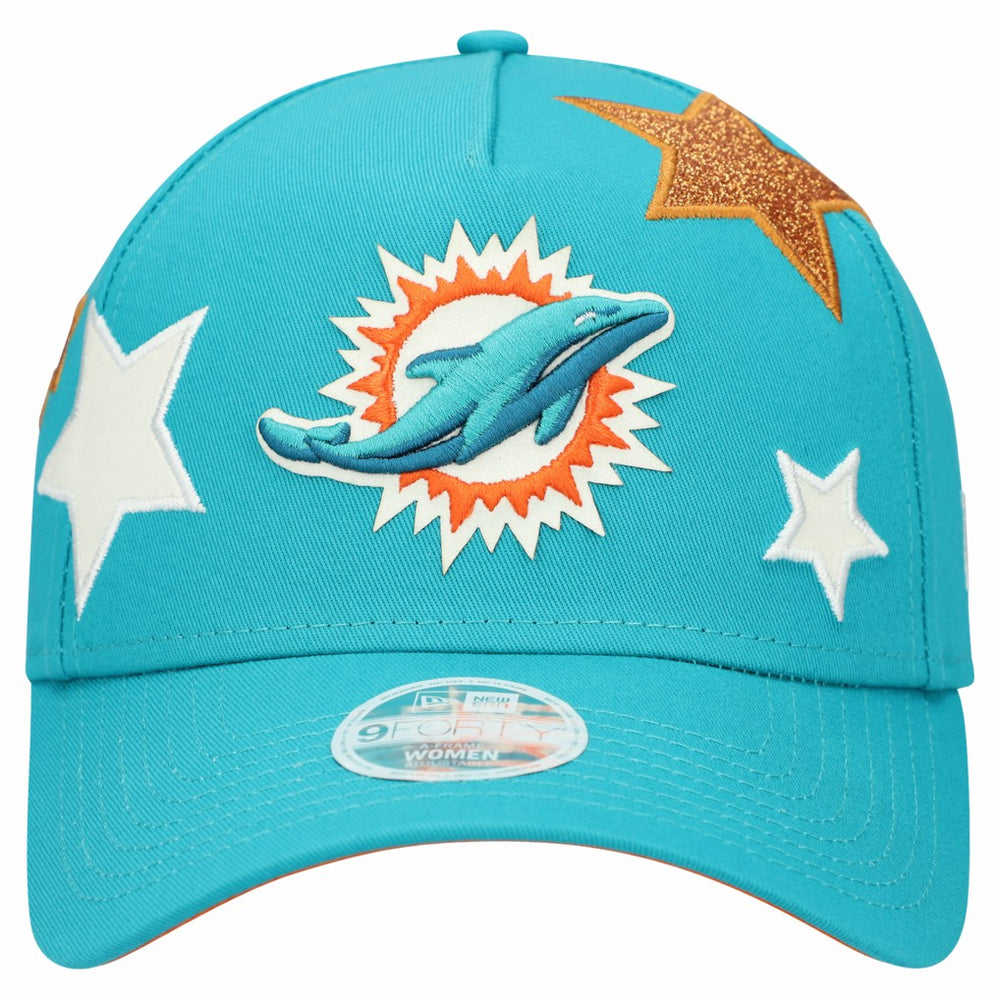 Miami Dolphins New Era Women's Stardom A-Frame 9FORTY Adjustable Hat - Aqua - NFL