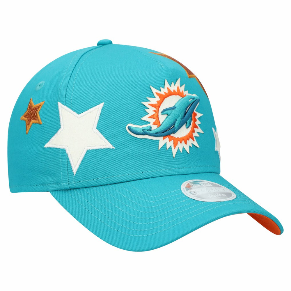 Miami Dolphins New Era Women's Stardom A-Frame 9FORTY Adjustable Hat - Aqua - NFL