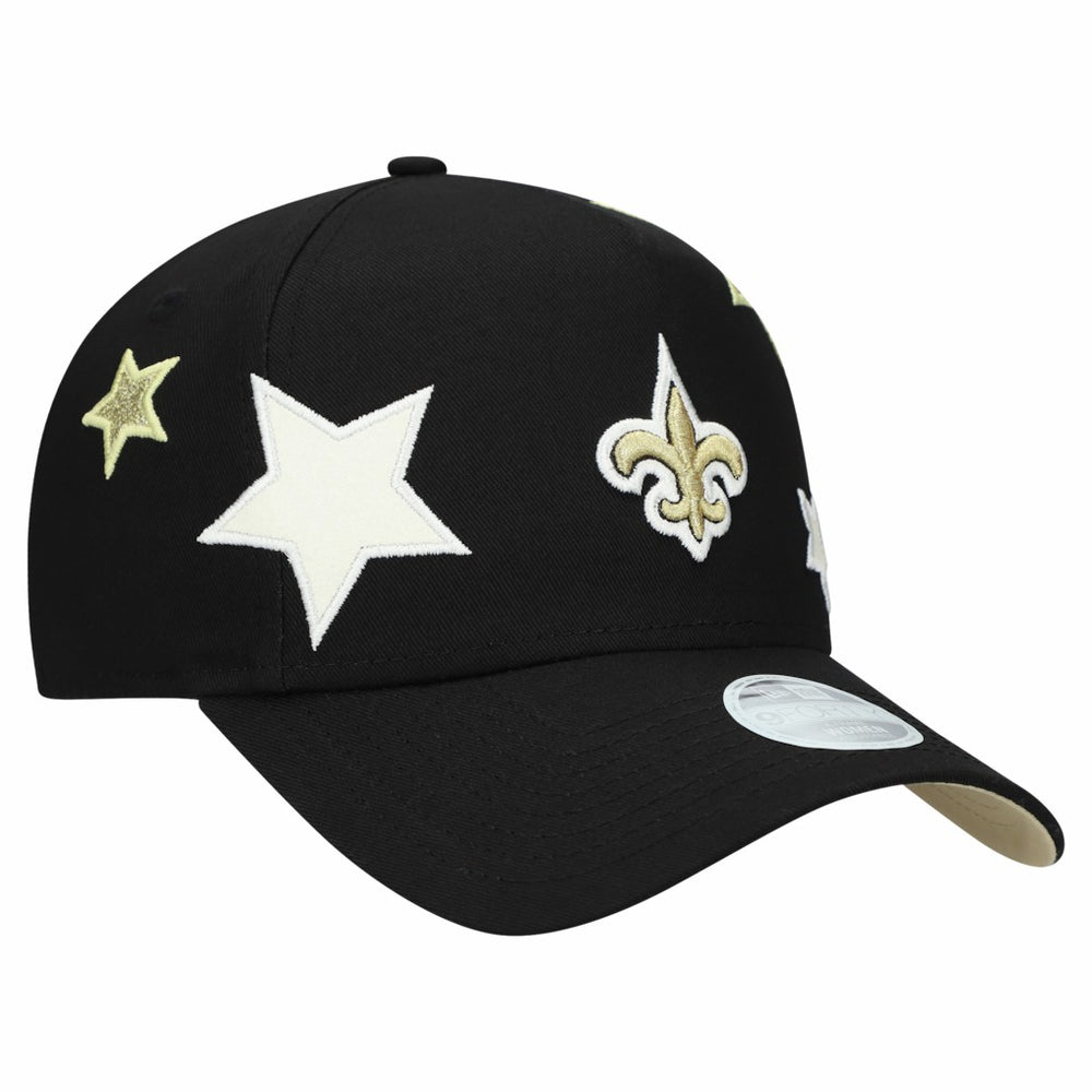 New Orleans Saints New Era Women's Stardom A-Frame 9FORTY Adjustable Hat - Black - NFL