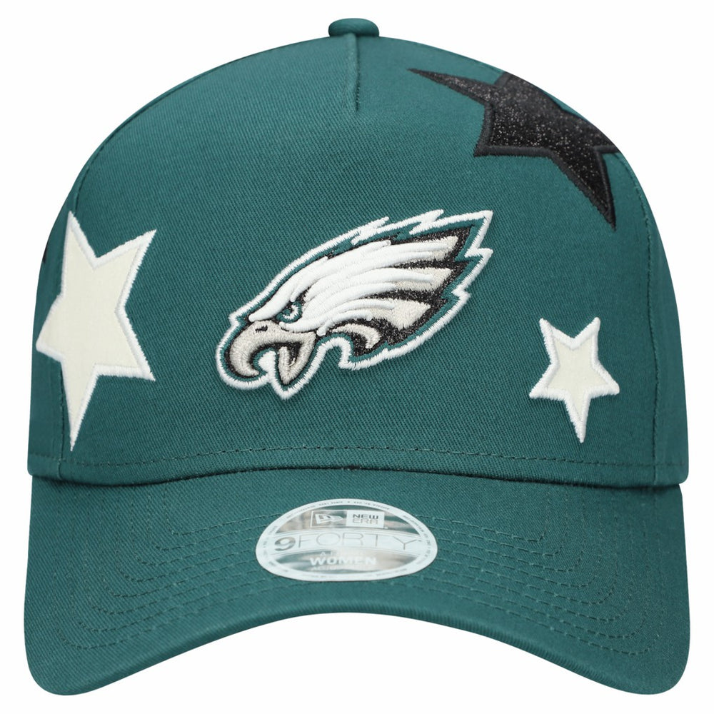 Philadelphia Eagles New Era Women's Stardom A-Frame 9FORTY Adjustable Hat - Midnight Green - NFL