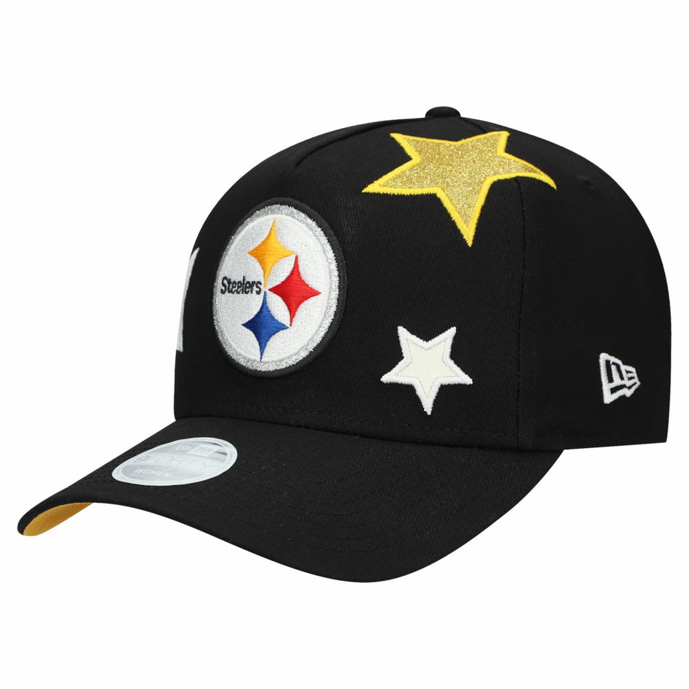 Pittsburgh Steelers New Era Women's Stardom A-Frame 9FORTY Adjustable Hat - Black - NFL