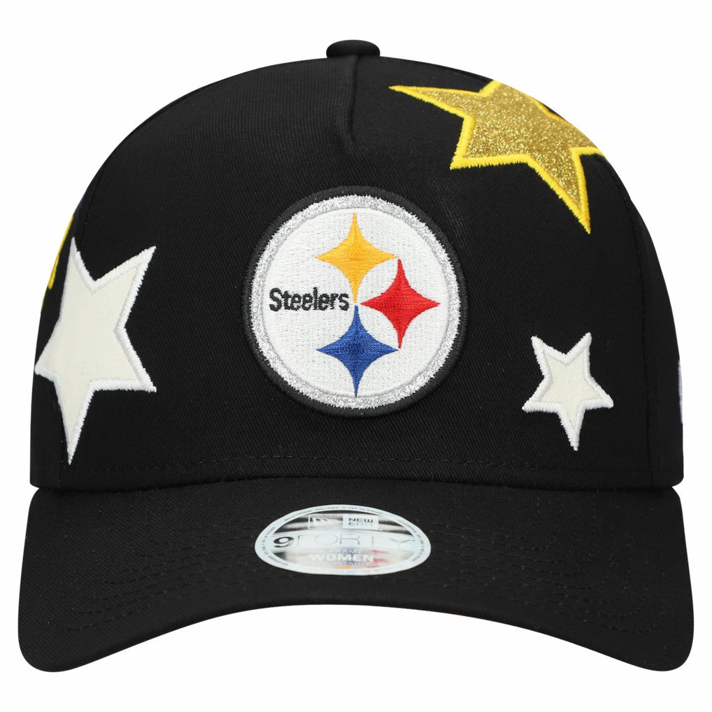 Pittsburgh Steelers New Era Women's Stardom A-Frame 9FORTY Adjustable Hat - Black - NFL