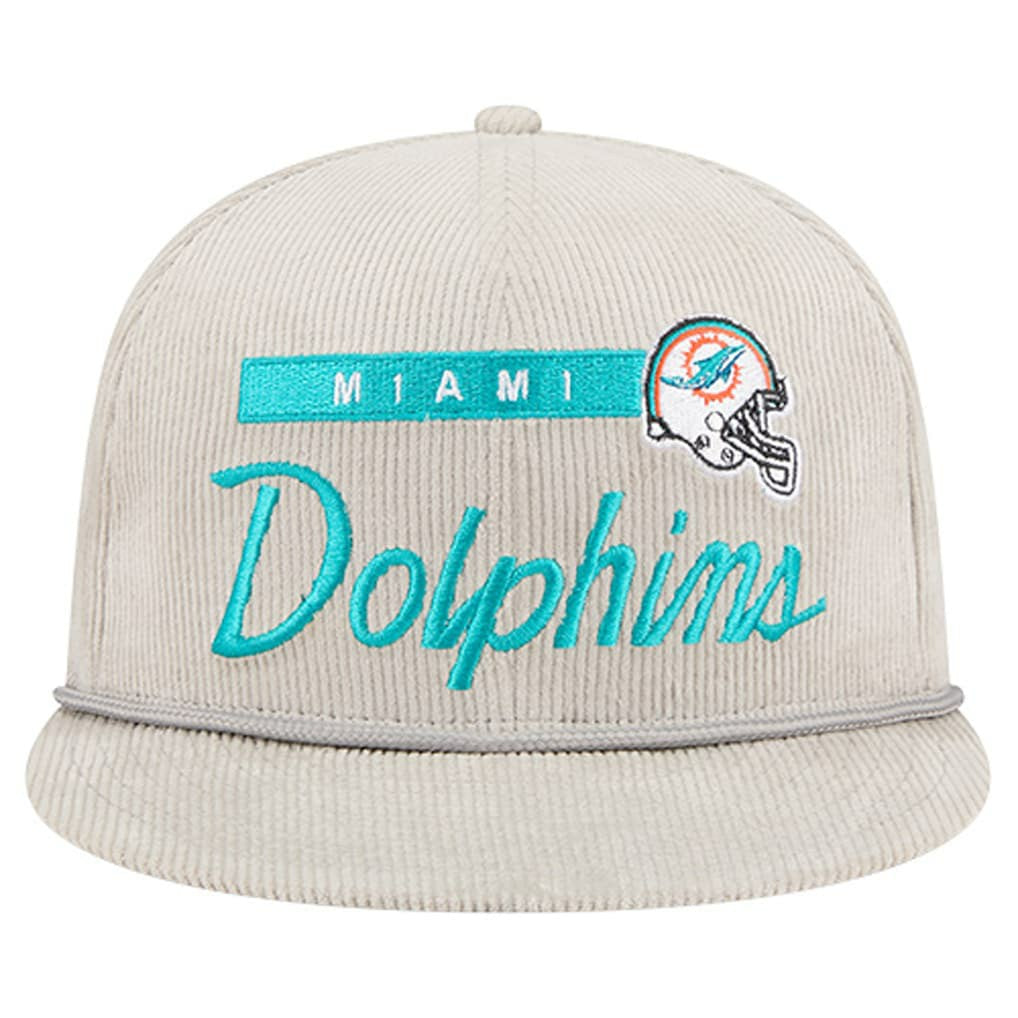 Miami Dolphins New Era Cord Rope Corduroy 9FIFTY Snapback Hat - Gray - NFL