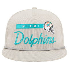 Miami Dolphins New Era Cord Rope Corduroy 9FIFTY Snapback Hat - Gray - NFL