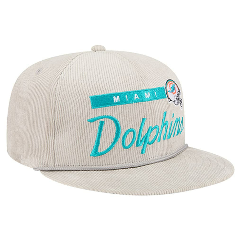Miami Dolphins New Era Cord Rope Corduroy 9FIFTY Snapback Hat - Gray - NFL