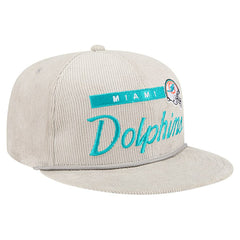 Miami Dolphins New Era Cord Rope Corduroy 9FIFTY Snapback Hat - Gray - NFL