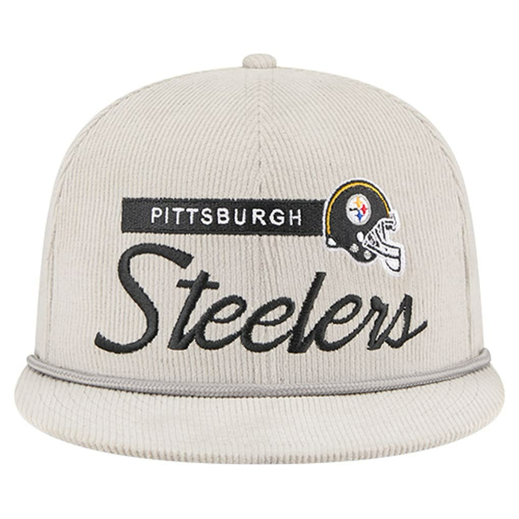 Pittsburgh Steelers New Era Cord Rope Corduroy 9FIFTY Snapback Hat - Gray - NFL