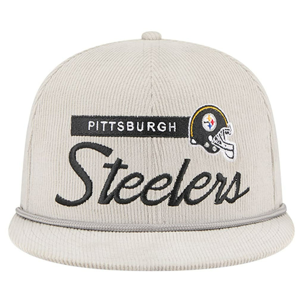 Pittsburgh Steelers New Era Cord Rope Corduroy 9FIFTY Snapback Hat - Gray - NFL