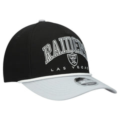 Las Vegas Raiders New Era Youth Arch COOLERA 9FORTY A-Frame Adjustable Hat - Black/Silver - NFL