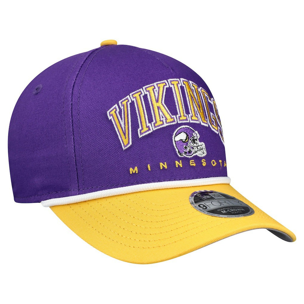 Minnesota Vikings New Era Youth Arch COOLERA 9FORTY A-Frame Adjustable Hat - Purple/Gold - NFL
