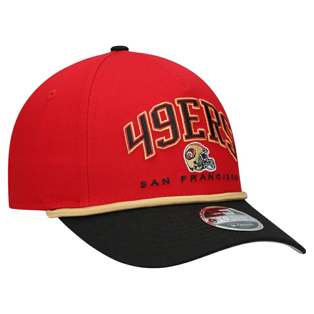 San Francisco 49ers New Era Youth Arch COOLERA 9FORTY A-Frame Adjustable Hat - Scarlet/Black - NFL
