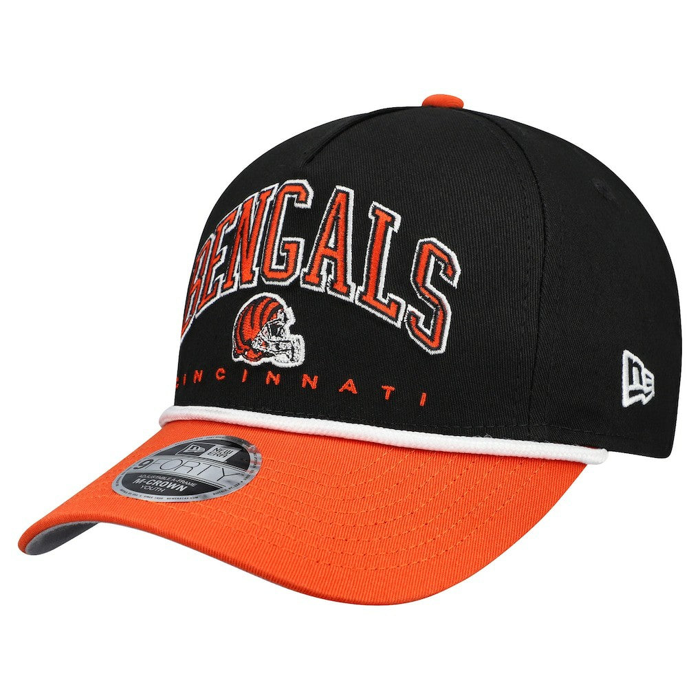 Cincinnati Bengals New Era Youth Arch COOLERA 9FORTY A-Frame Adjustable Hat - Black/Orange - NFL