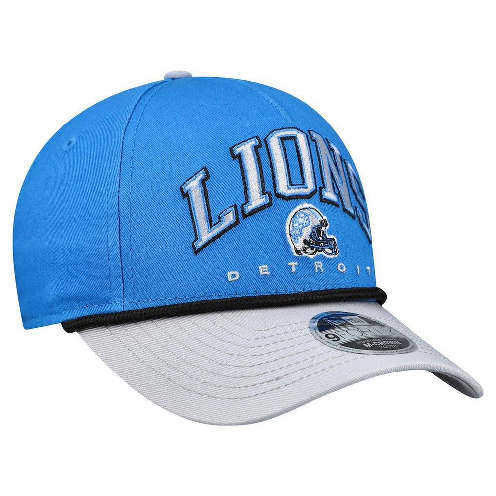 Detroit Lions New Era Youth Arch COOLERA 9FORTY A-Frame Adjustable Hat - Blue/Gray - NFL