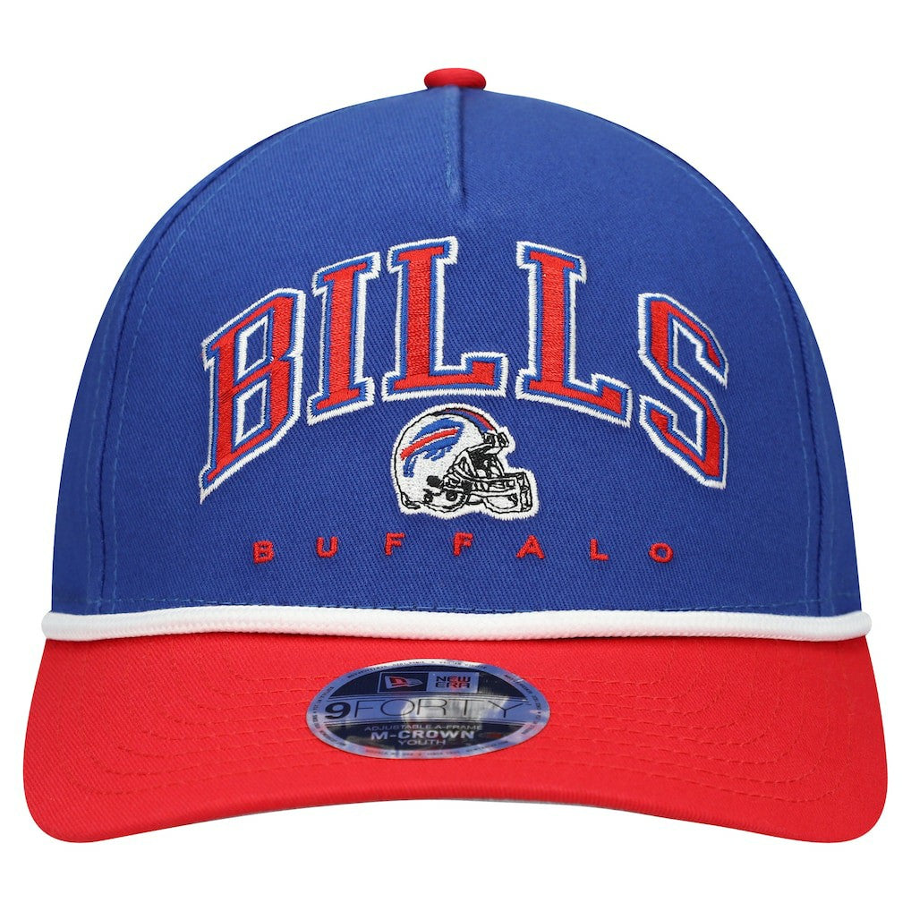 Buffalo Bills New Era Youth Arch COOLERA 9FORTY A-Frame Adjustable Hat - Royal/Red - NFL