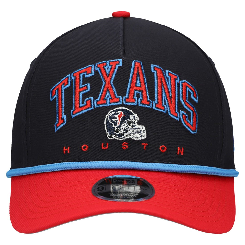 Houston Texans New Era Youth Arch COOLERA 9FORTY A-Frame Adjustable Hat - Navy/Red - NFL