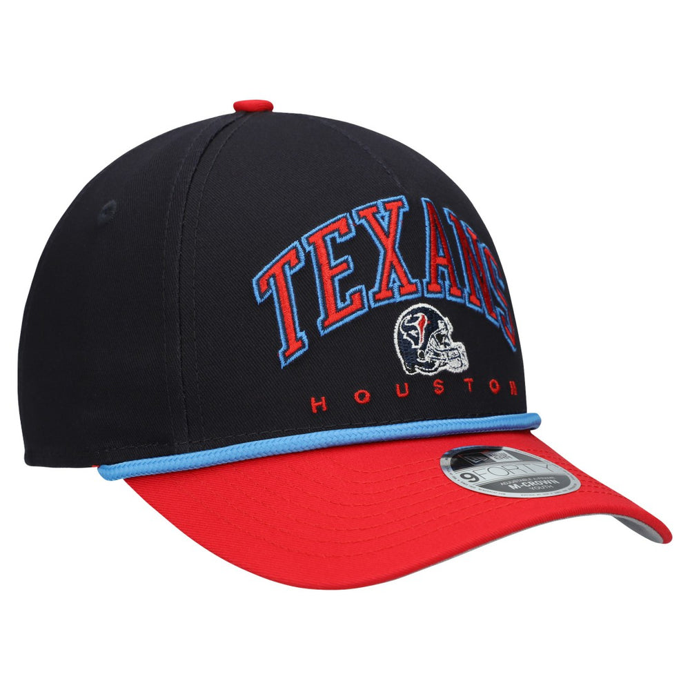 Houston Texans New Era Youth Arch COOLERA 9FORTY A-Frame Adjustable Hat - Navy/Red - NFL