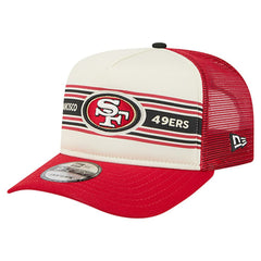 San Francisco 49ers New Era Youth Banner 9FIFTY A-Frame Adjustable Trucker Hat - Cream/Scarlet - NFL