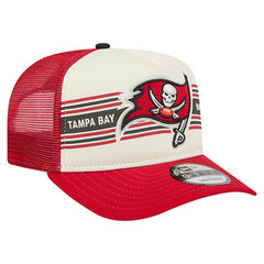 Tampa Bay Buccaneers New Era Youth Banner 9FIFTY A-Frame Adjustable Trucker Hat - Cream/Red - NFL