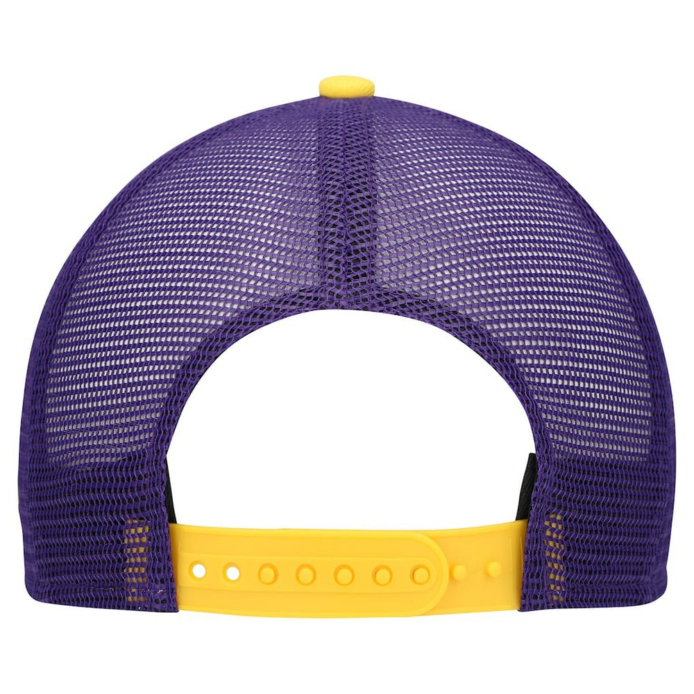 Minnesota Vikings New Era Youth Banner 9FIFTY A-Frame Adjustable Trucker Hat - Cream/Purple - NFL