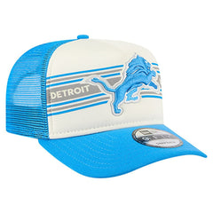 Detroit Lions New Era Youth Banner 9FIFTY A-Frame Adjustable Trucker Hat - Cream/Blue - NFL
