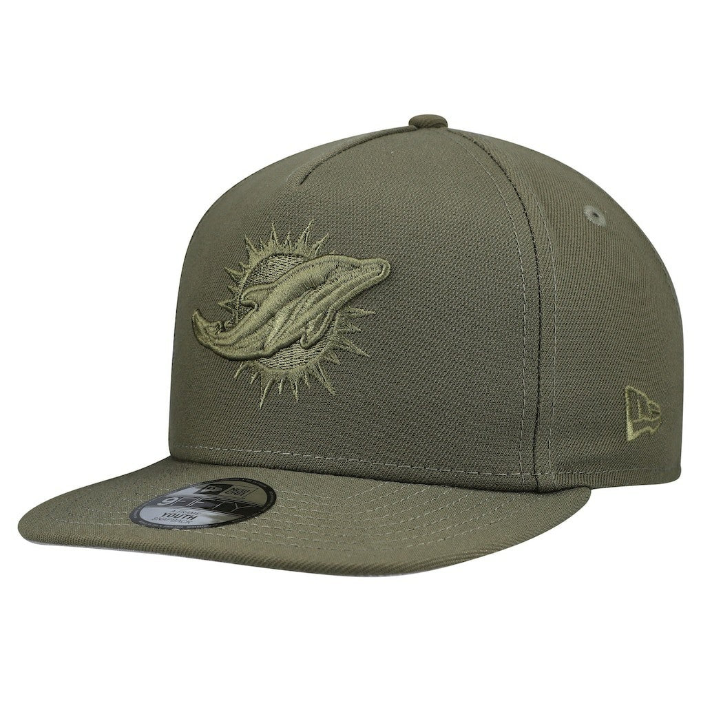 Miami Dolphins New Era Youth Color Pack A-Frame 9FIFTY Snapback Hat - Olive - NFL