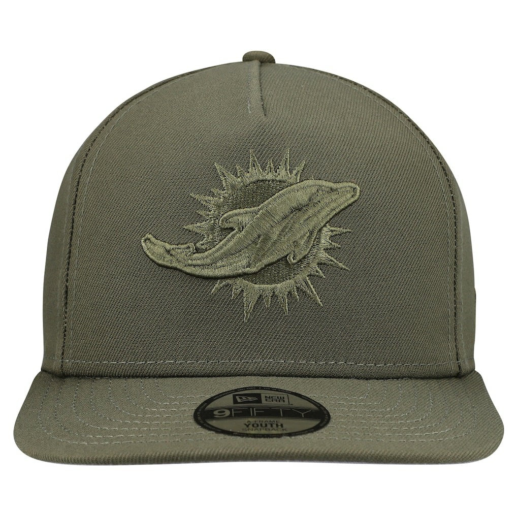 Miami Dolphins New Era Youth Color Pack A-Frame 9FIFTY Snapback Hat - Olive - NFL
